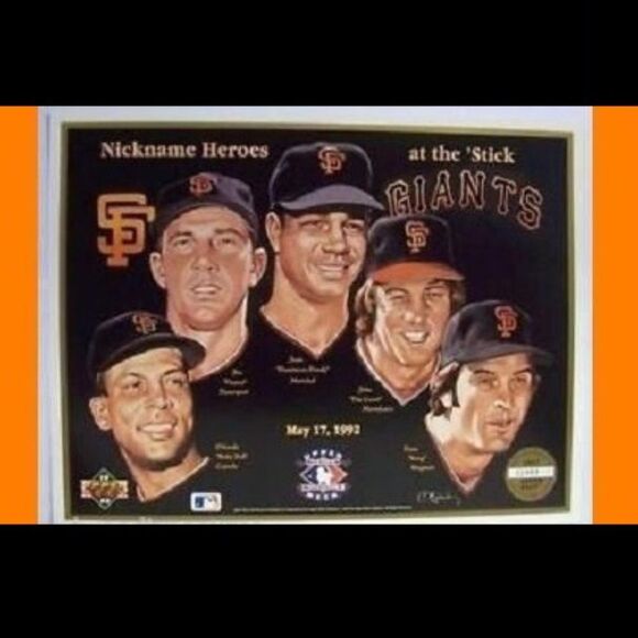 San Francisco GIANTS 1992 UD Heroes of BB Ltd Ed# 8x11 Baby Bull ,The Count-Kong - Picture 1 of 3